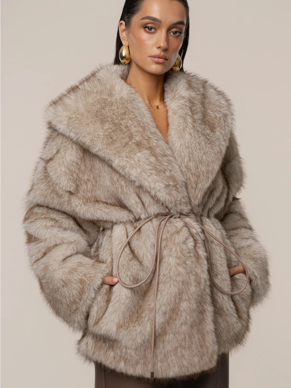 JLUXLABEL Faux Fur Coat